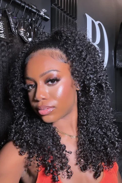 Curly Flip-Over Half Wig
